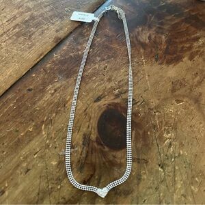 Brand New Elegant Sterling Silver 925 & White CZ Heart Necklace • 18” to 20”